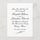 Trouwkaart met Toile & Calligraphy 'Save The Date' Uitnodiging Briefkaart (Voorkant)