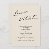 Trouwkaart met uitstel: Love is Patient Cream Kaart (Voorkant / Achterkant)