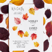 Trouwkaart met vallende herfstbladeren kaart