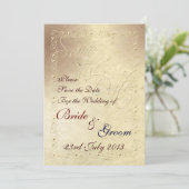 Trouwkaart met vervaagde reliëf effect van ivoor kaart (Staand voorkant)