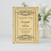 Trouwkaart met vintage bioscoopkaart kaart (Staand voorkant)