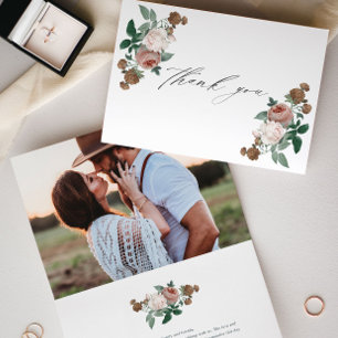 Trouwkaart met vintage bloemen bedankkaart kaart