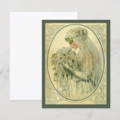 Trouwkaart met vintage bruidsportret kaart (Voorkant / Achterkant)