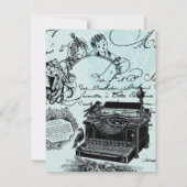 Trouwkaart met vintage liefdesbrieven kaart (Achterkant)