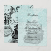 Trouwkaart met vintage liefdesbrieven ontvangstkaa kaart (Voorkant / Achterkant)