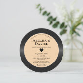 Trouwkaart met vintage retro vinylplaat QR-code Kaart (Staand voorkant)