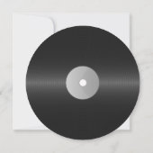 Trouwkaart met vintage retro vinylplaat QR-code Kaart (Achterkant)