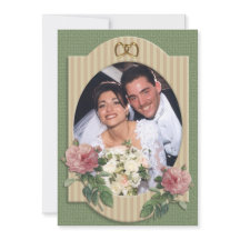 Trouwkaart met vintage rozen bedankkaart