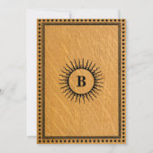 Trouwkaart met vintage typografie in westernstijl kaart (Achterkant)