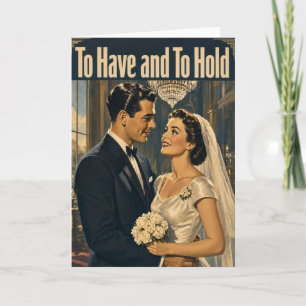 Trouwkaart met vintage uitstraling Om te hebben en Kaart