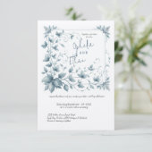 Trouwkaart met vintage waterverf bloemmotief kaart (Staand voorkant)