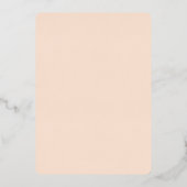 Trouwkaart met warme perzik minimalistische uitstr folie uitnodiging (Achterkant)