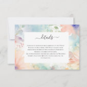 Trouwkaart met waterverf bloemendetails en QR-code Kaart (Voorkant)
