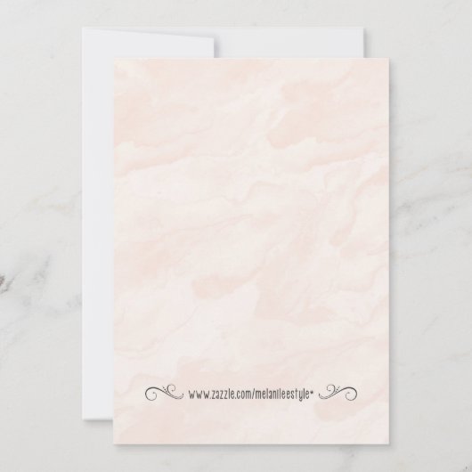 Trouwkaart met waterverf fiets bloemen kaart (Achterkant)