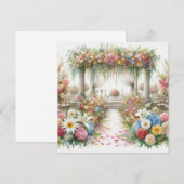 Trouwkaart met waterverf save the date (Voorkant / Achterkant)