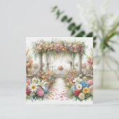 Trouwkaart met waterverf save the date (Staand voorkant)