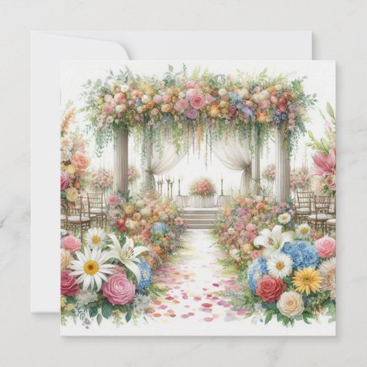 Trouwkaart met waterverf save the date (Voorkant)