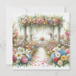 Trouwkaart met waterverf save the date