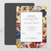 Trouwkaart met waterverf wilde bloemen kaart (Voorkant / Achterkant)