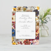 Trouwkaart met waterverf wilde bloemen kaart (Staand voorkant)