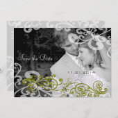 Trouwkaart met wervelend foto-effect kaart (Voorkant / Achterkant)