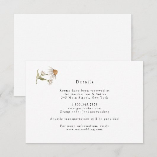 Trouwkaart met wilde bloemen Boho-stijl Kaart (Voorkant / Achterkant)