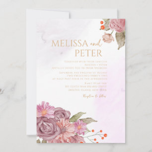 Trouwkaart met wilde bloemen kaart