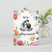 Trouwkaart met wilde bloemen 'Love in Bloom' Kaart (Staand voorkant)