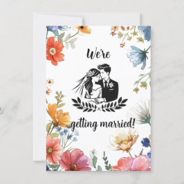 Trouwkaart met wilde bloemen 'Love in Bloom' Kaart