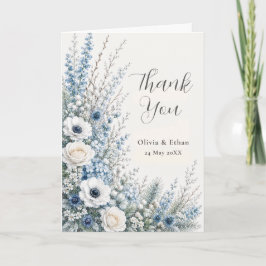 Trouwkaart met winterweide wilde bloemen bedankje bedankkaart