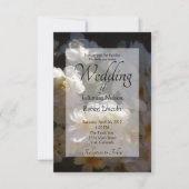 Trouwkaart met witte rozen kaart (Voorkant)