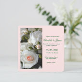 Trouwkaart met Witte Rozen Kaart (Staand voorkant)