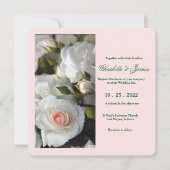 Trouwkaart met Witte Rozen Kaart (Voorkant)