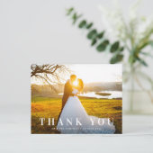 trouwkaart met witte tekst bedankkaart briefkaart (Staand voorkant)