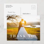 trouwkaart met witte tekst bedankkaart briefkaart (Voorkant / Achterkant)