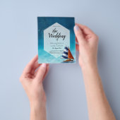Trouwkaart met zeilboot in nautische stijl flyer (Hand)