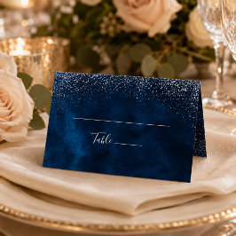 Trouwkaart met zilveren glitters plaatskaartje
