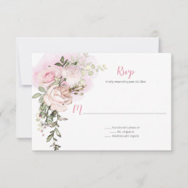 Trouwkaart met Zoete Hart Blozende Bloemendruppel RSVP Kaartje