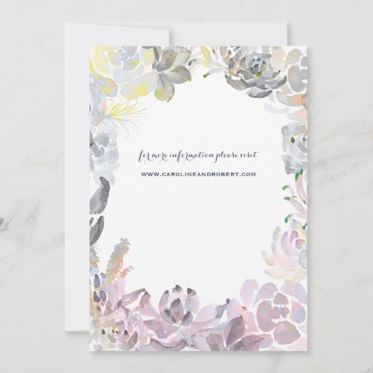 Trouwkaart met zoete succulenten kaart (Achterkant)