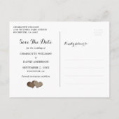 Trouwkaart met zonnebloem in marineblauw 'Save the Aankondigingskaart (Achterkant)