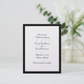 Trouwkaart met zwart rand monogram save the date (Staand voorkant)