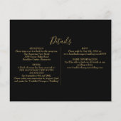 Trouwkaart met zwarte en gouden details voor een b (Achterkant)