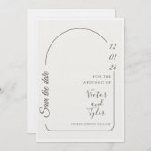 Trouwkaart – Modern Minimaal Save The Date Arch Kaart (Voorkant / Achterkant)