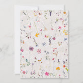 Trouwkaart Moderne Roze Wilde Bloementuin Kaart (Achterkant)
