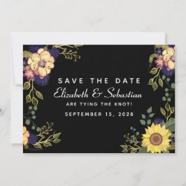 Trouwkaart 'Moody Floral' om de datum te reservere Save The Date