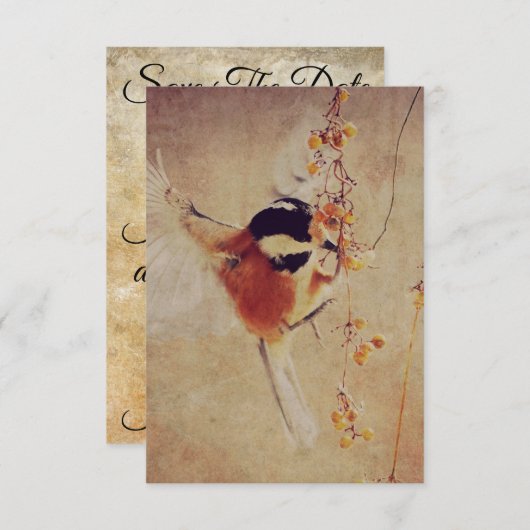 Trouwkaart Mooie Vogel (Voorkant / Achterkant)