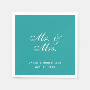 Trouwkaart Mr. en Mevrouw Elegant Schrift Servet