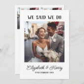 Trouwkaart na elopement kaart (Voorkant / Achterkant)