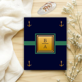 Trouwkaart Nautisch Marineblauw Groen Budget Flyer