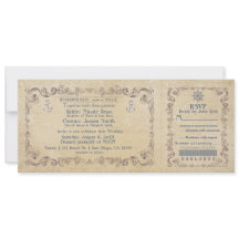 Trouwkaart Nautisch Vintage Cruise Ticket Uitnodig